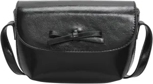Minimalist Saddle Bag Women Shoulder Crossbody Bag Bow Knot Compact Purse
