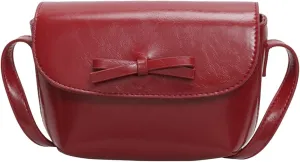 Minimalist Saddle Bag Women Shoulder Crossbody Bag Bow Knot Compact Purse