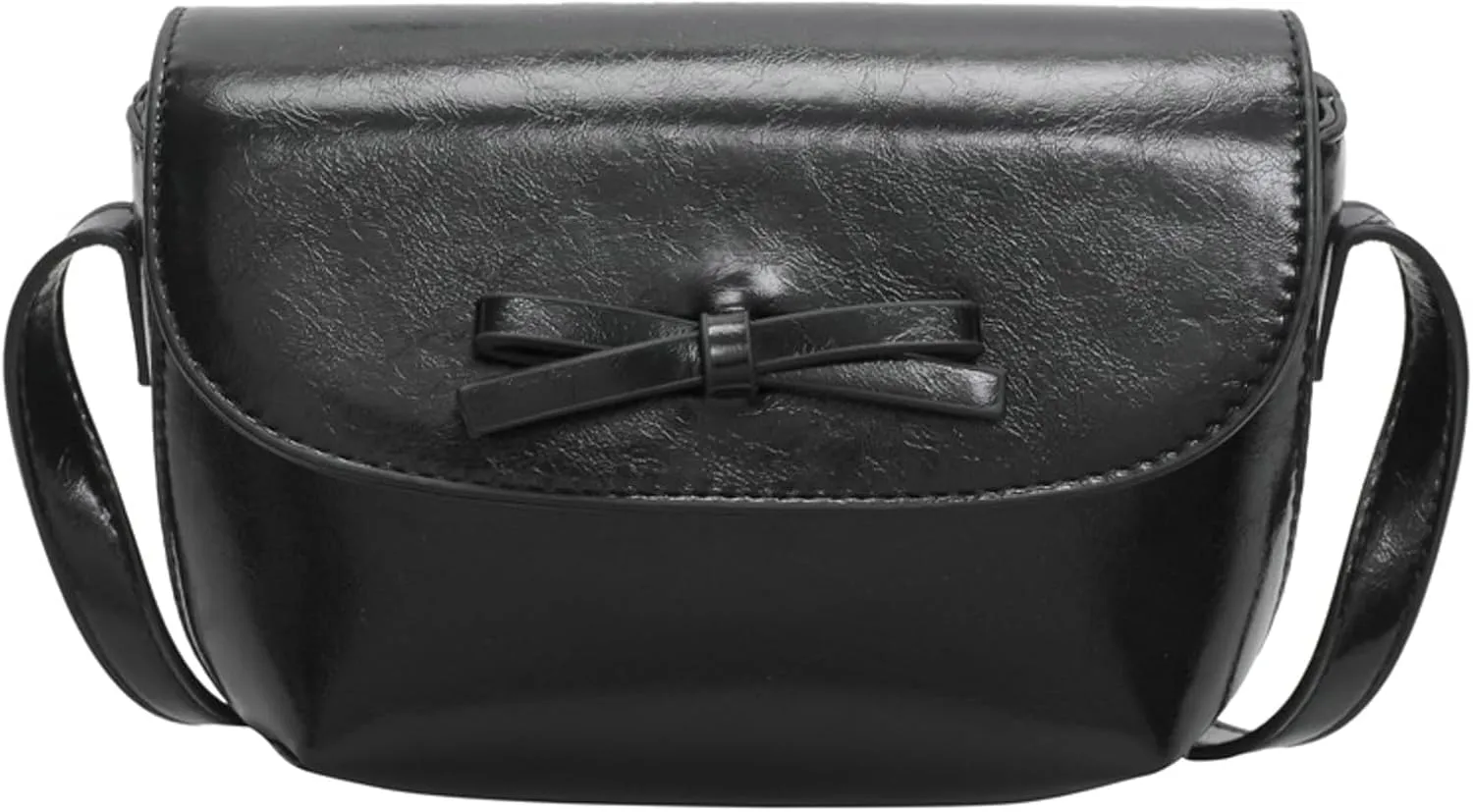 Minimalist Saddle Bag Women Shoulder Crossbody Bag Bow Knot Compact Purse