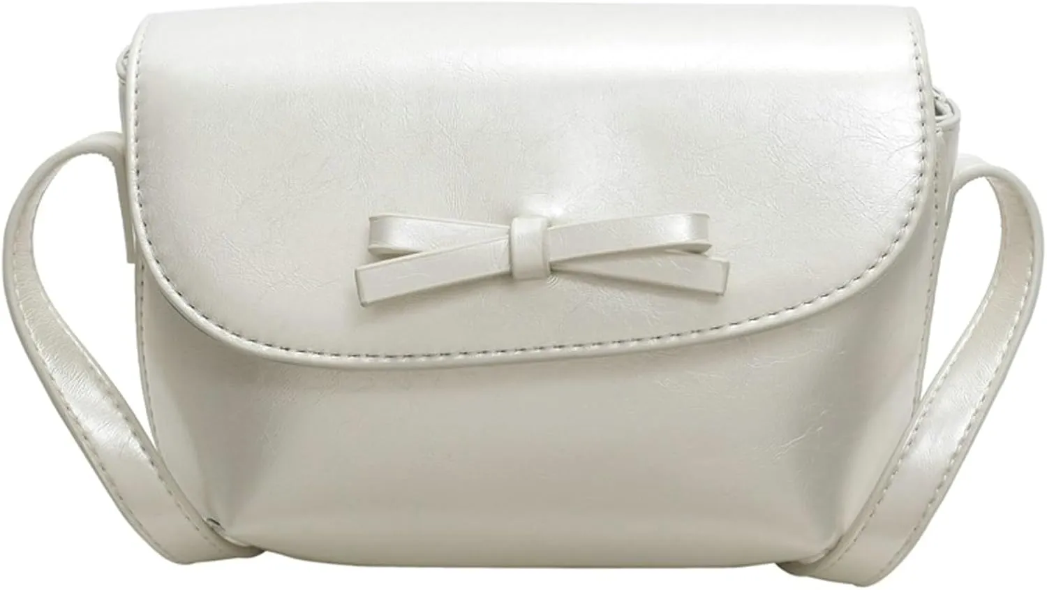Minimalist Saddle Bag Women Shoulder Crossbody Bag Bow Knot Compact Purse