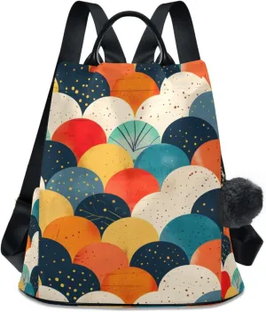 Minimalist Style Mermaids Backpack for Women Anti Theft Large Fashion Travel Shoulder Bag Purse Rucksack Lightweight
