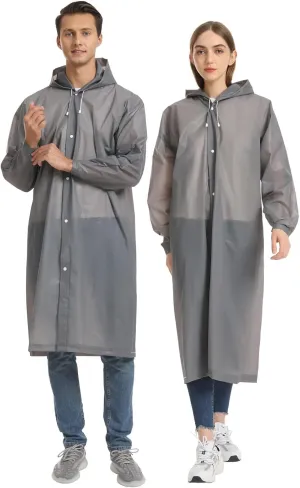 Opret 2 Pack Raincoats for Adults Reusable, EVA Rain Ponchos Lightweight Rain Coat Waterproof Rain Gear for Men and Women