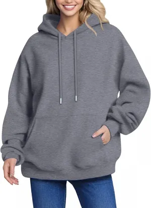 Oversized Hoodies For Women Drawstring Pullover Sweatshirt Trendy Winter Clothes Long Sleeve With Pockets