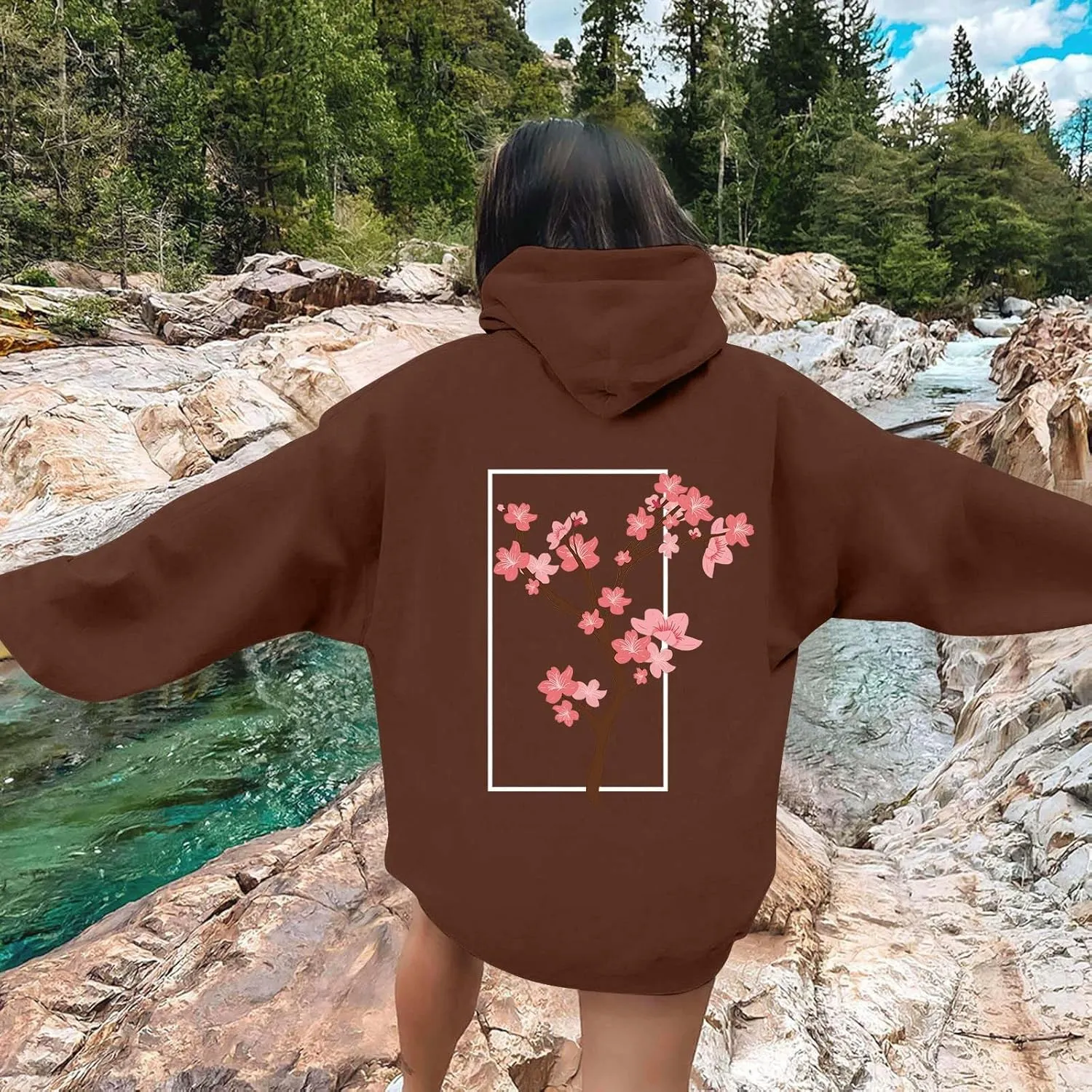 Oversized Hoodies for Women Plus Size Casual Graphic Sweatshirts Y2K Trendy Fall Pullover Top Teen Girls Clothes