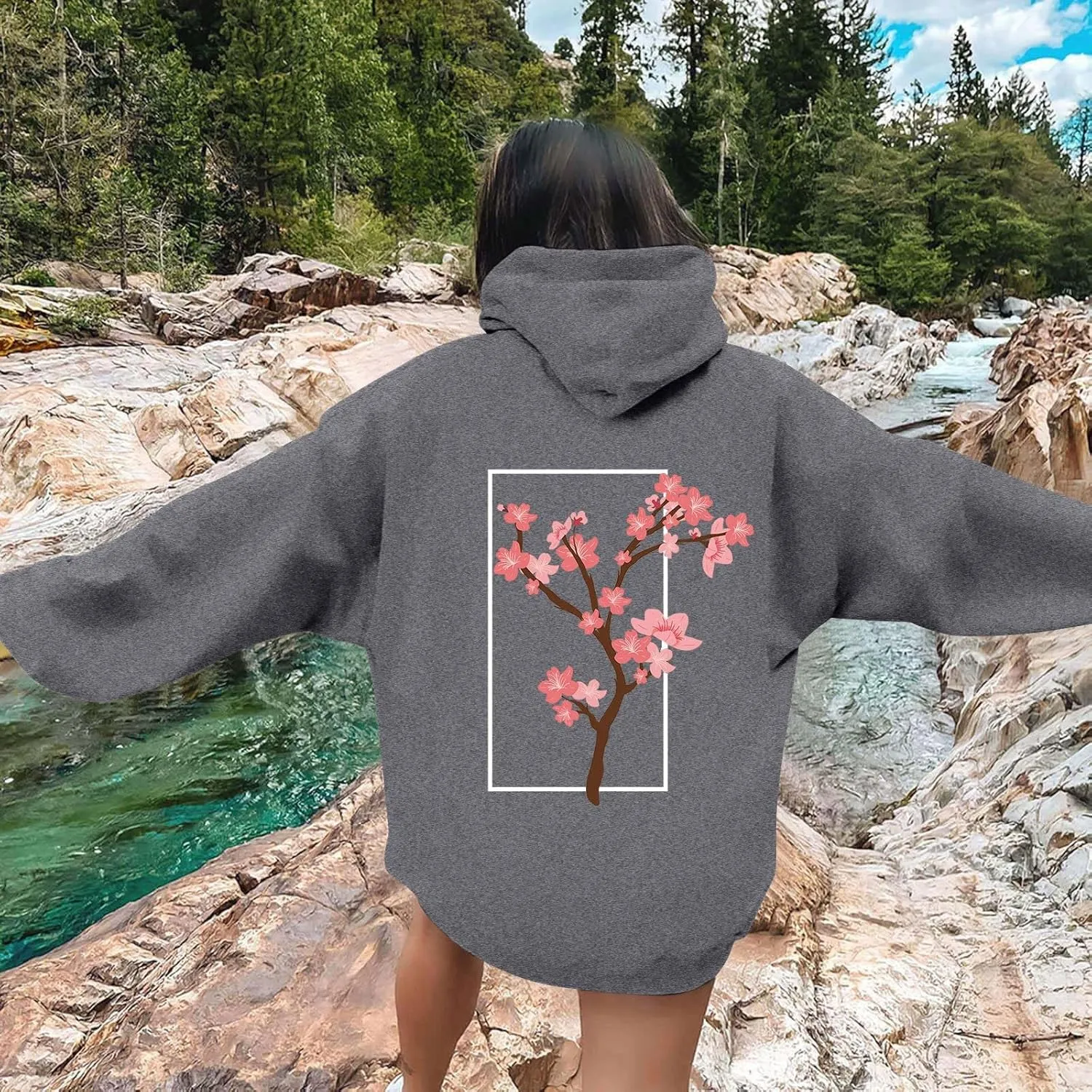 Oversized Hoodies for Women Plus Size Casual Graphic Sweatshirts Y2K Trendy Fall Pullover Top Teen Girls Clothes