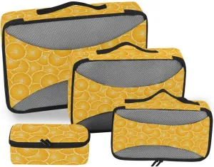Packing Cubes Set of 4 Luggage Packing Cubes Travel Bag Organizer for Luggage Packing Cuves Fresh Slice Pattern