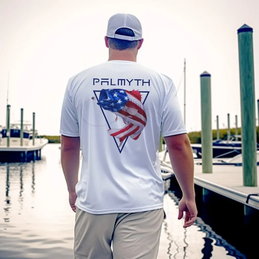 Palmyth Men's Fishing Shirt Short Sleeve Sun Protection UV UPF 50  SPF T-Shirt