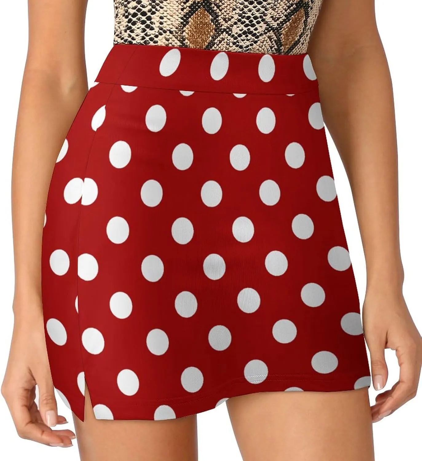 Polka Dots Shorts Skirt Womans Mini Skirt Light Proof Trouser Skirts High Waist Single Pocket A Line Sports Skorts