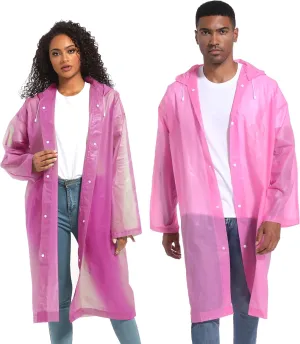 Rain Ponchos for Adults Raincoats (2 PACK) Reusable Rain Jackets Emergency Rain Ponchos with Hooded