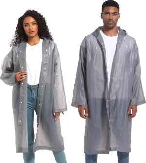 Rain Ponchos for Adults Raincoats (2 PACK) Reusable Rain Jackets Emergency Rain Ponchos with Hooded
