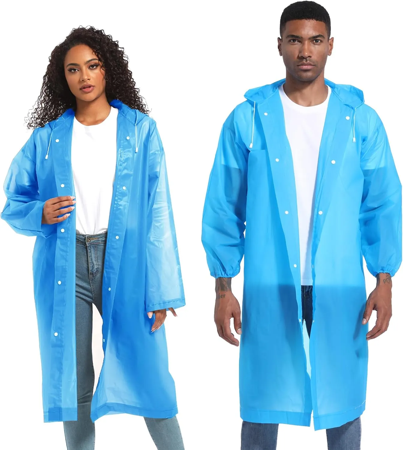 Rain Ponchos for Adults Raincoats (2 PACK) Reusable Rain Jackets Emergency Rain Ponchos with Hooded