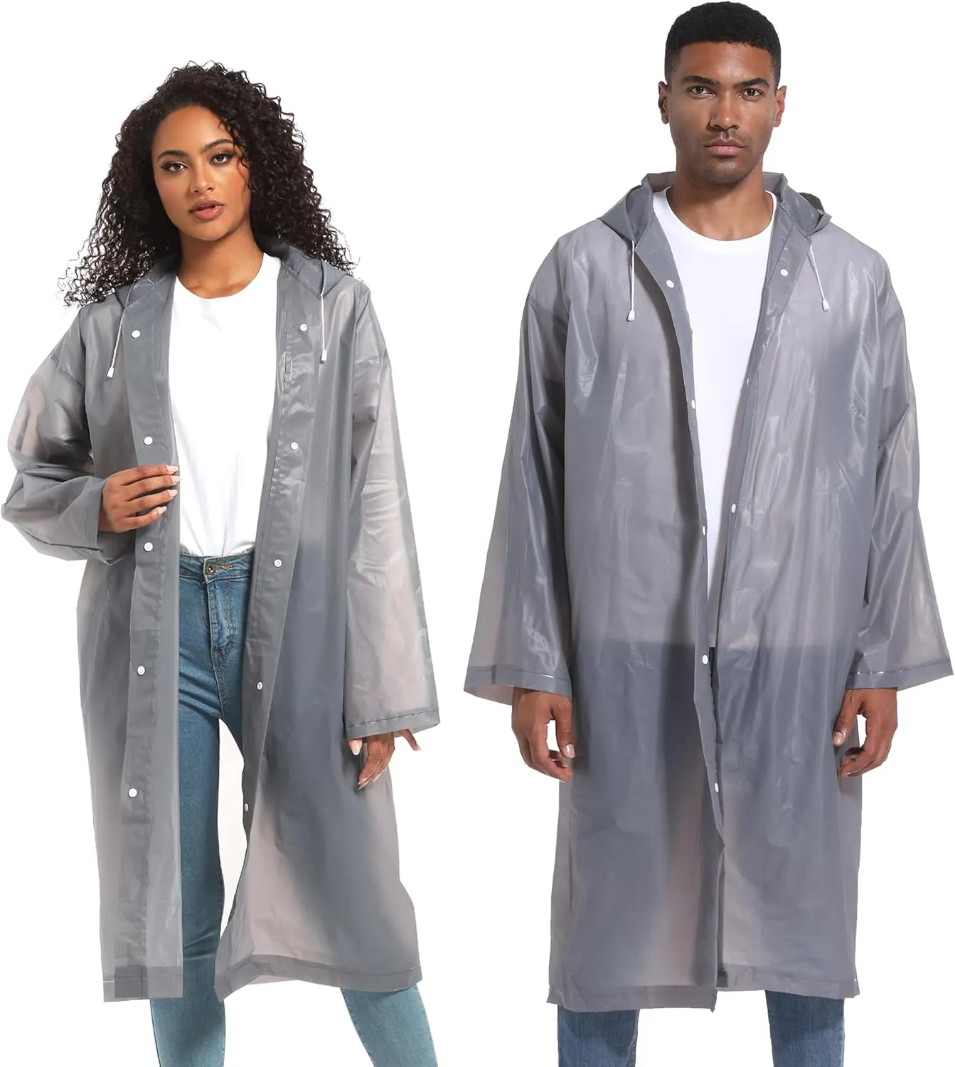 Rain Ponchos for Adults Raincoats (2 PACK) Reusable Rain Jackets Emergency Rain Ponchos with Hooded