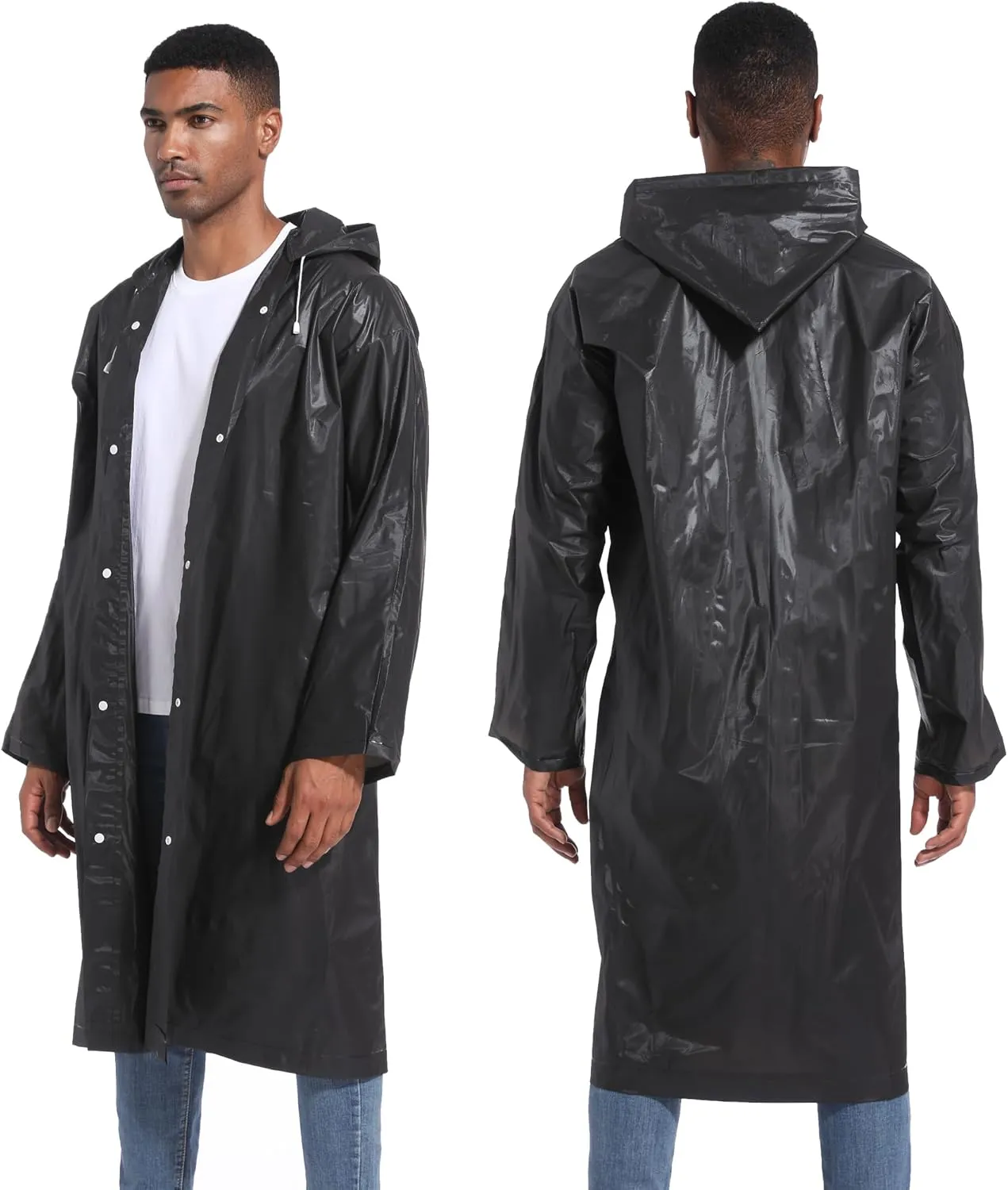Rain Ponchos for Adults Raincoats (2 PACK) Reusable Rain Jackets Emergency Rain Ponchos with Hooded