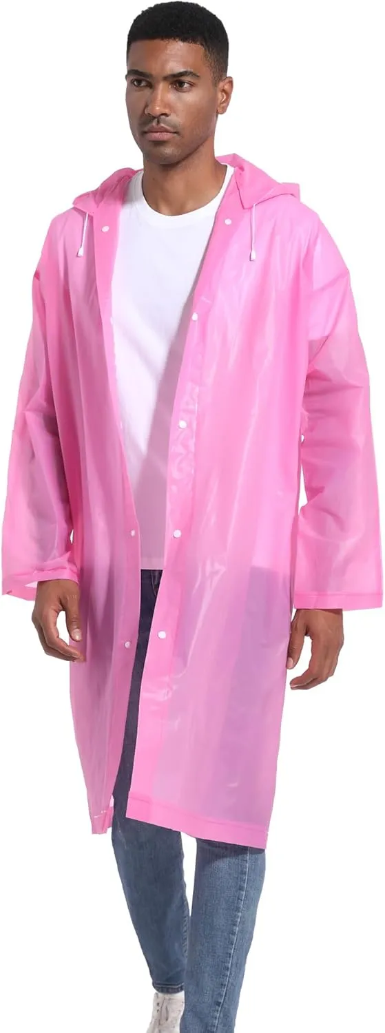 Rain Ponchos for Adults Raincoats (2 PACK) Reusable Rain Jackets Emergency Rain Ponchos with Hooded