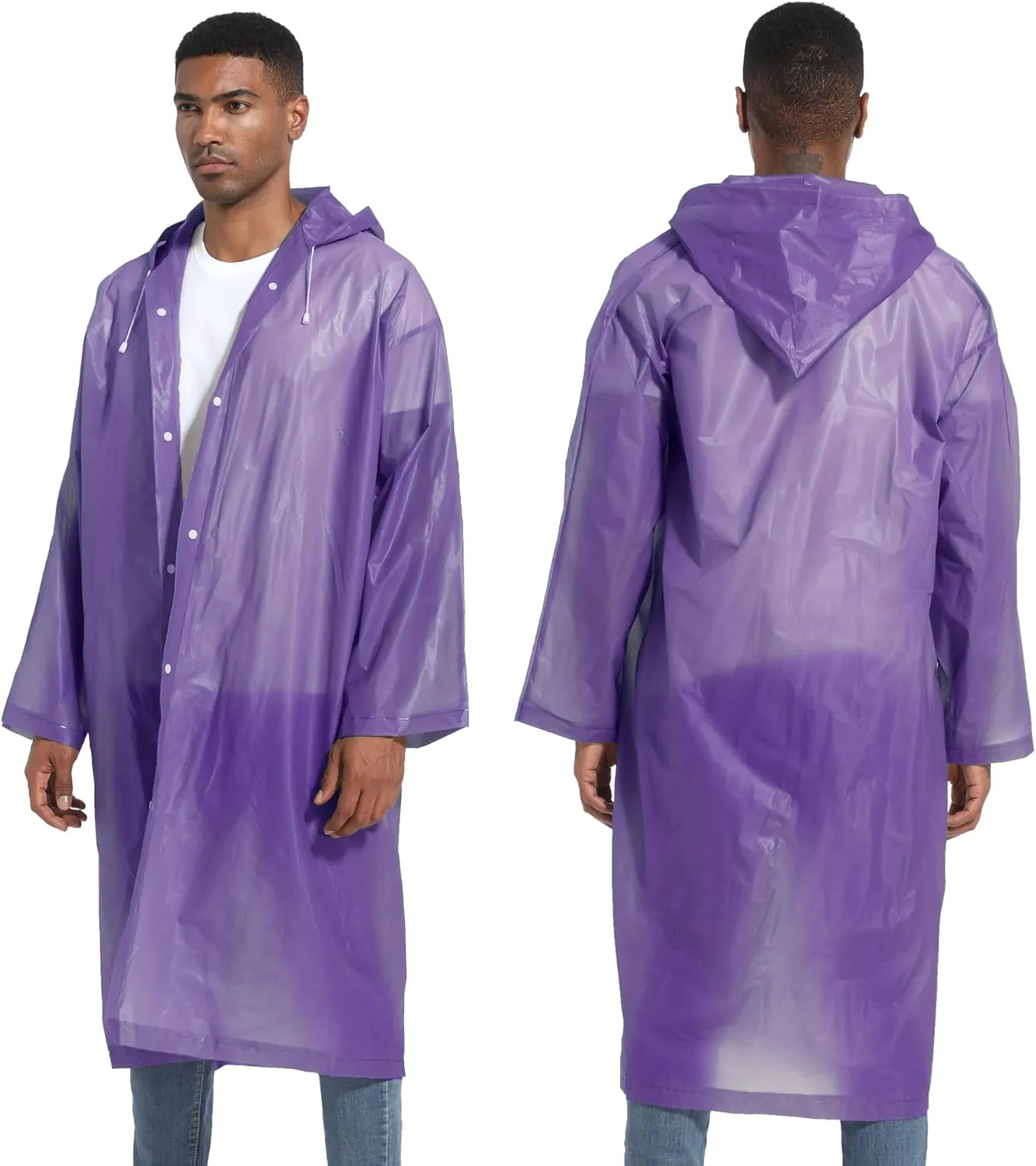 Rain Ponchos for Adults Raincoats (2 PACK) Reusable Rain Jackets Emergency Rain Ponchos with Hooded
