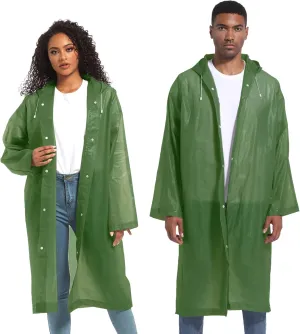 Rain Ponchos for Adults Raincoats (2 PACK) Reusable Rain Jackets Emergency Rain Ponchos with Hooded