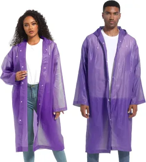 Rain Ponchos for Adults Raincoats (2 PACK) Reusable Rain Jackets Emergency Rain Ponchos with Hooded