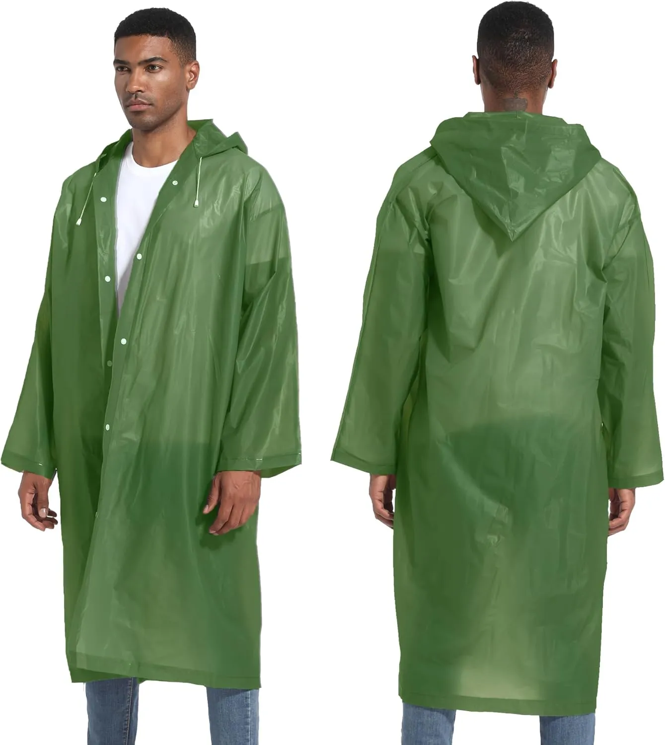 Rain Ponchos for Adults Raincoats (2 PACK) Reusable Rain Jackets Emergency Rain Ponchos with Hooded