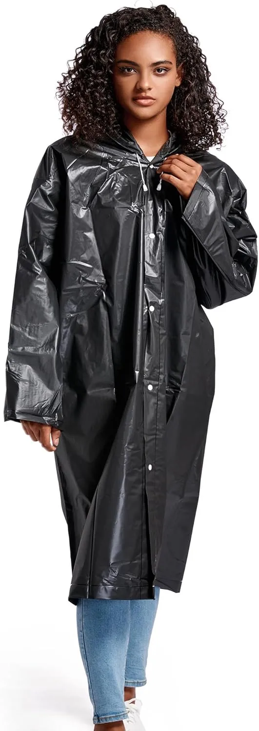 Rain Ponchos for Adults Raincoats (2 PACK) Reusable Rain Jackets Emergency Rain Ponchos with Hooded