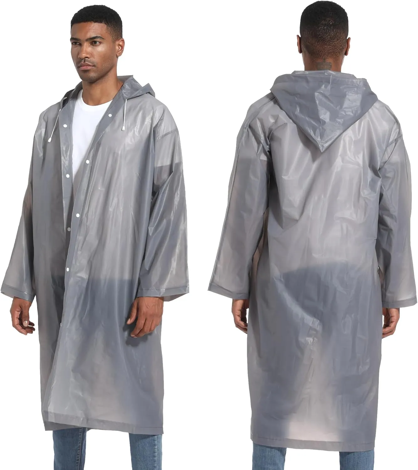 Rain Ponchos for Adults Raincoats (2 PACK) Reusable Rain Jackets Emergency Rain Ponchos with Hooded