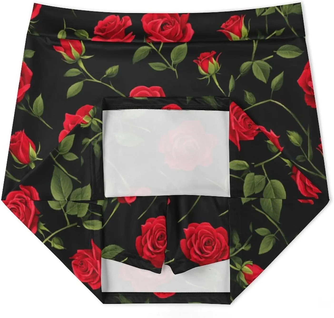 Rose Print Shorts Skirt Womans Golf Skort Light Proof Trouser Skirts High Waist Single Pocket A Line Sport Skorts