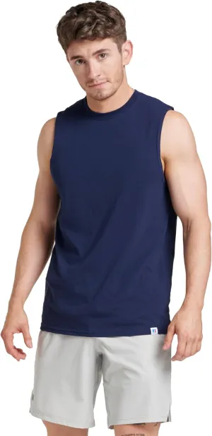 Russell Athletic Men's Dri-Power Cotton Blend Sleeveless Muscle Shirts, Moisture Wicking Odor Protection UPF 30 , Sizes S-4X