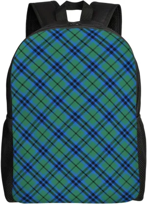 Scottish Clan Keith Tartan Plaid Minimalist Laptop Backpack  Waterproof Business Travel Bag, Breathable Design, Modern Work & Leisure