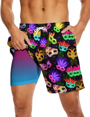 Socira Men's Swim Trunks with Compression Liner, Quick Dry Mens 2 in 1 Swimming Trunks Men Beach Bathing Suits Swimsuit