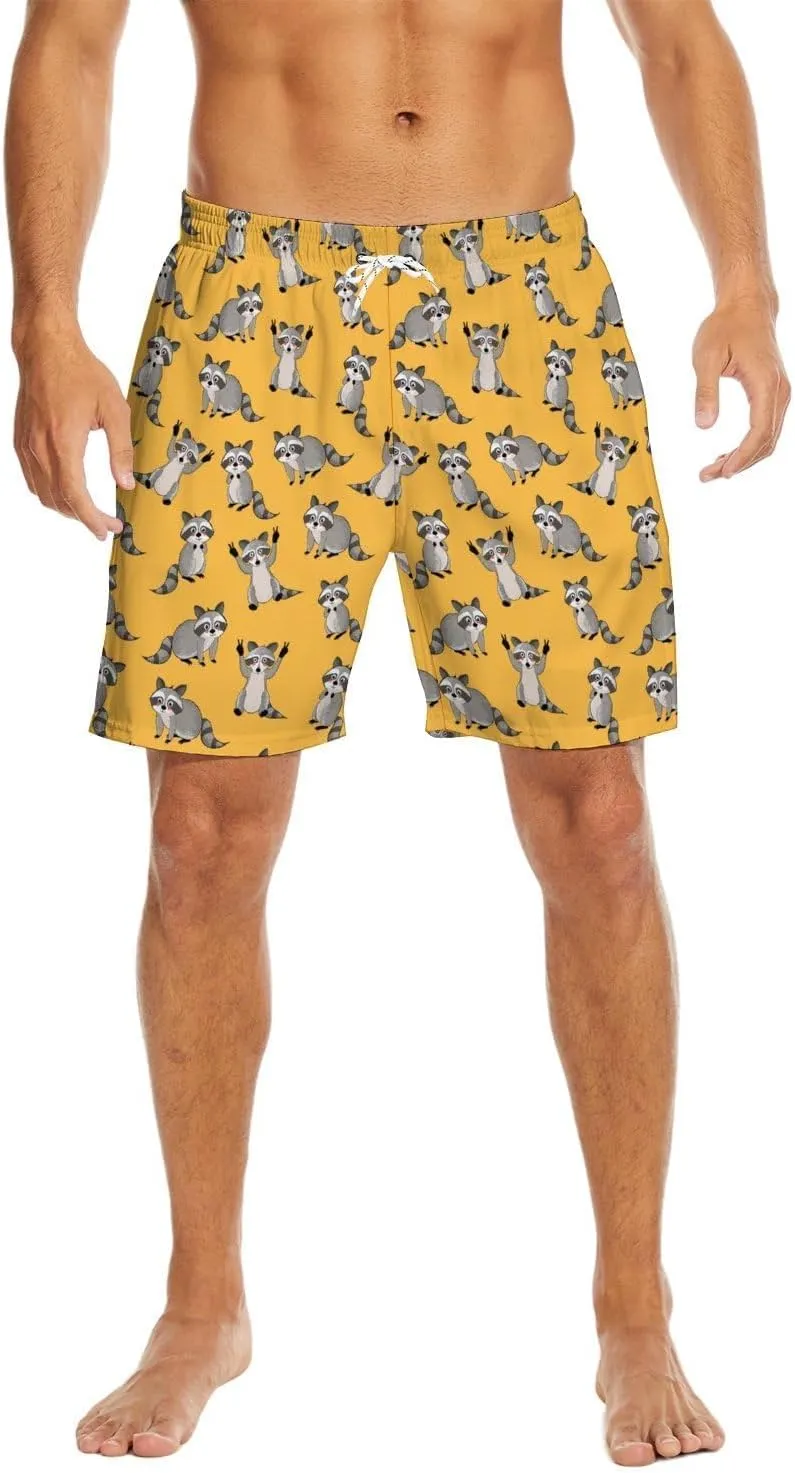 Socira Men's Swim Trunks with Compression Liner, Quick Dry Mens 2 in 1 Swimming Trunks Men Beach Bathing Suits Swimsuit