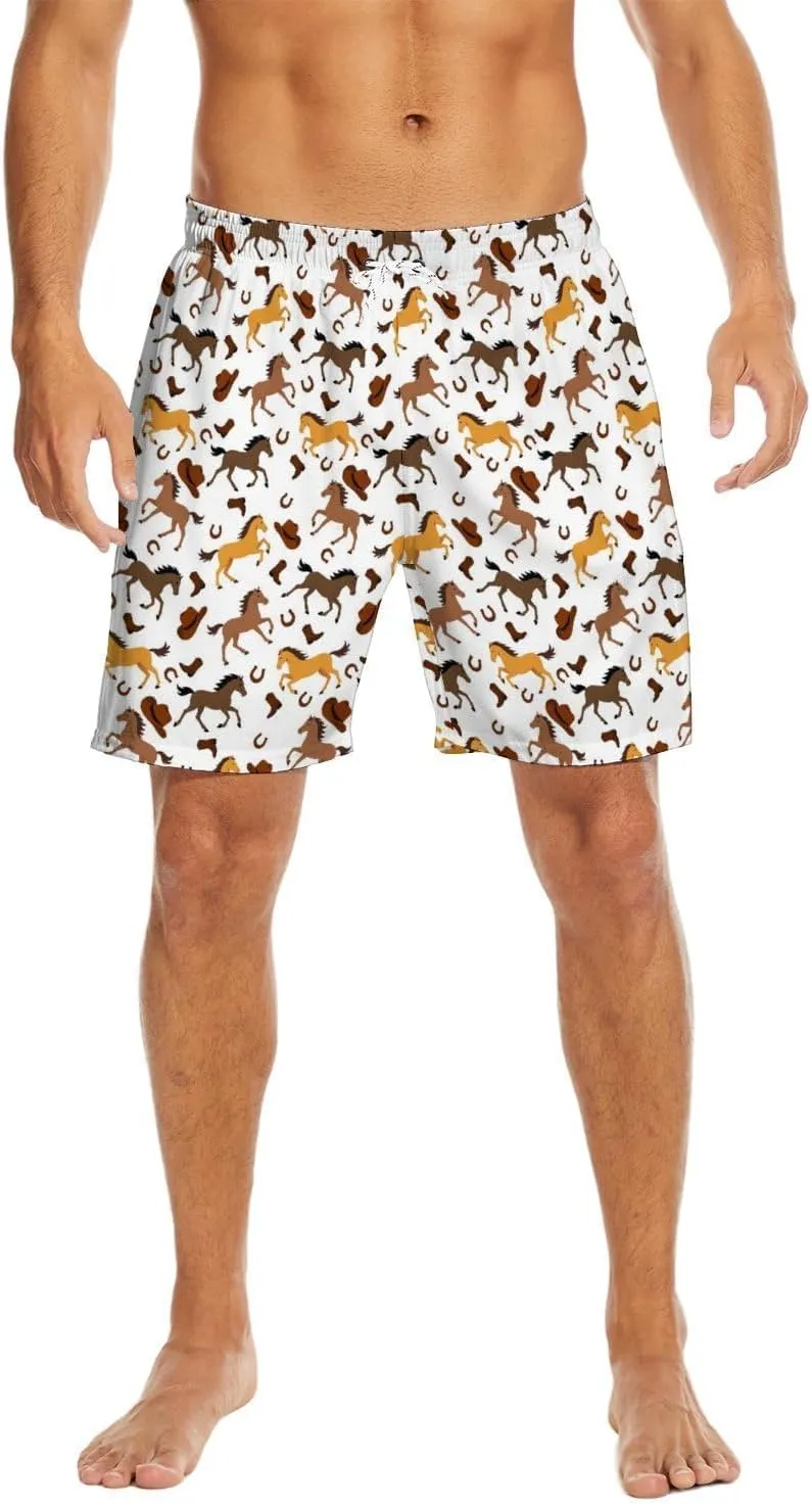 Socira Men's Swim Trunks with Compression Liner, Quick Dry Mens 2 in 1 Swimming Trunks Men Beach Bathing Suits Swimsuit