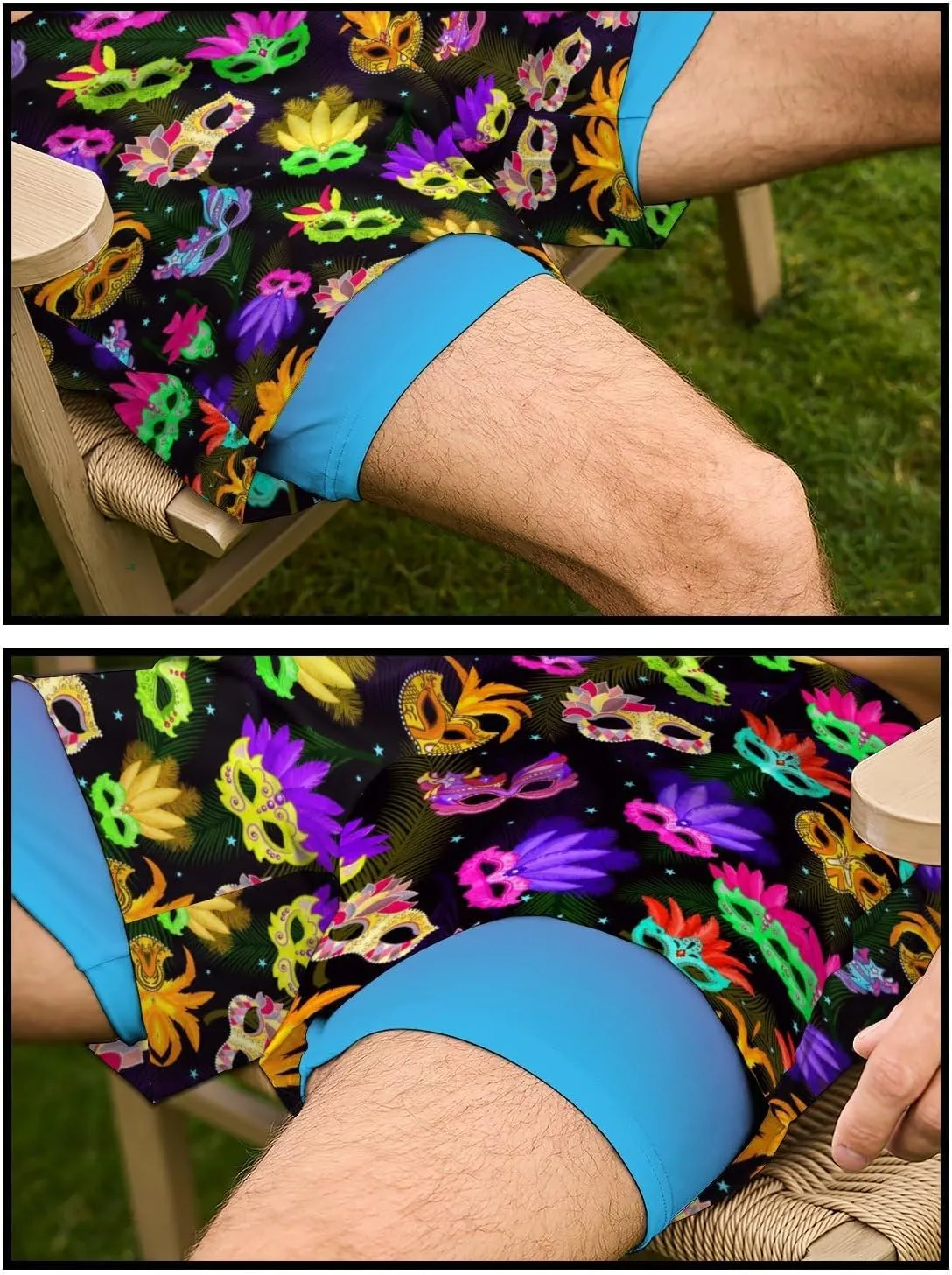 Socira Men's Swim Trunks with Compression Liner, Quick Dry Mens 2 in 1 Swimming Trunks Men Beach Bathing Suits Swimsuit