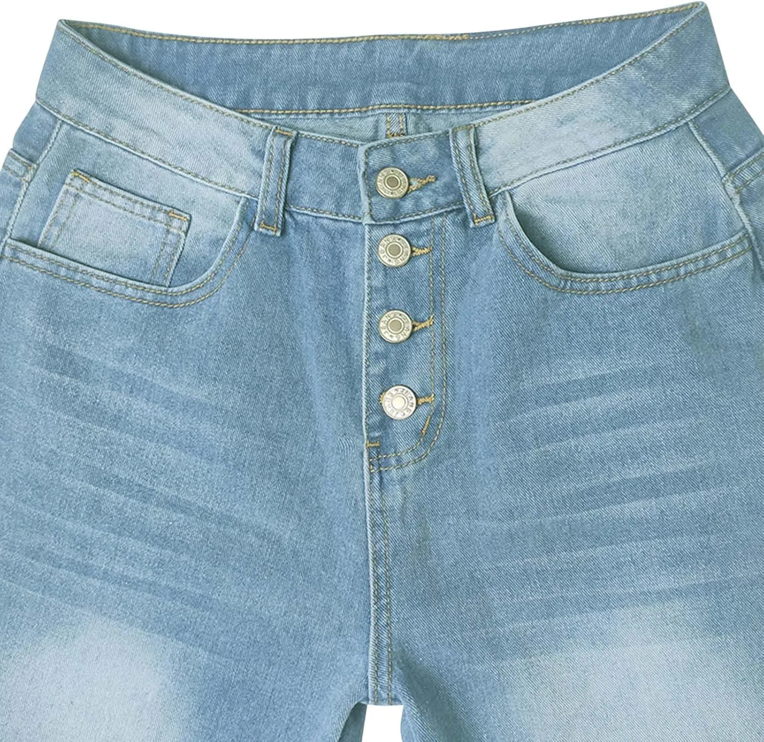 Stretch Jeans for Women Retro Straight Wide Leg Elastic High Waisted Trousers Loose Casual Denim Pants with Pockets