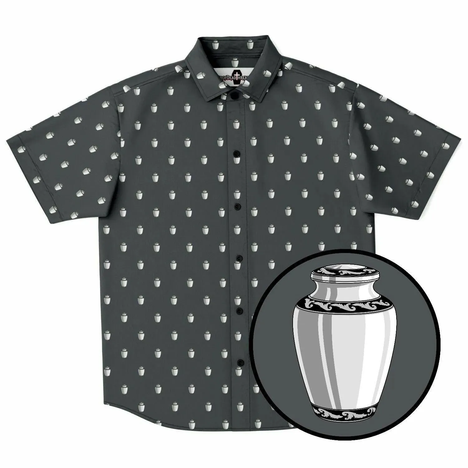 Subtle-Tee White Urn on Steel Grey