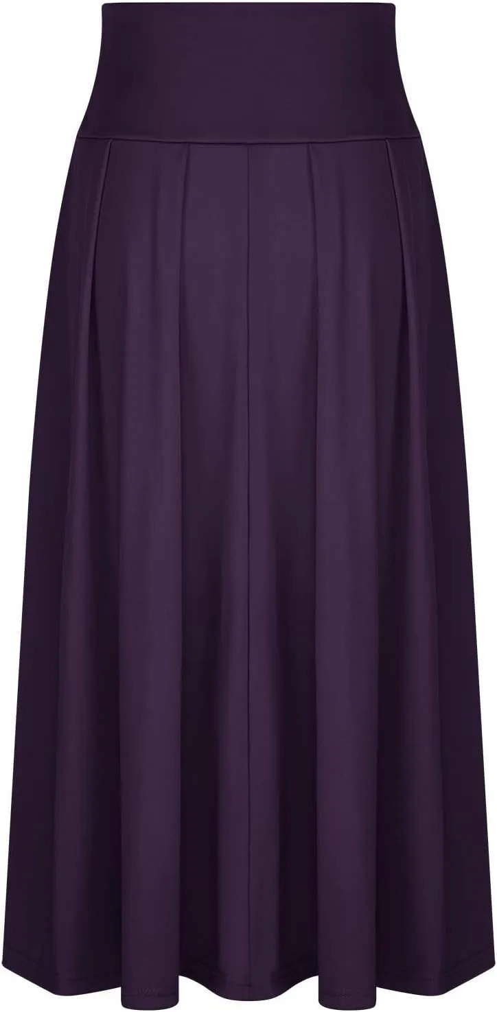 TANGNADE Women's High Waist A-Line Skirt Ankle Length Casual Flowy Long Flared Summer Trendy Elegant Maxi Skirt