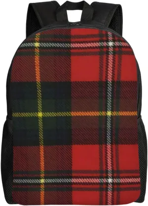 Tartan Minimalist Laptop Backpack  Waterproof Business Travel Bag, Breathable Design, Modern Work & Leisure
