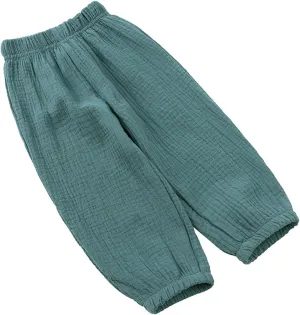 Toddler Girls Pull On Pants Casual Solid Color Cotton Linen Beach Pants Summer Outdoor Casual Trousers