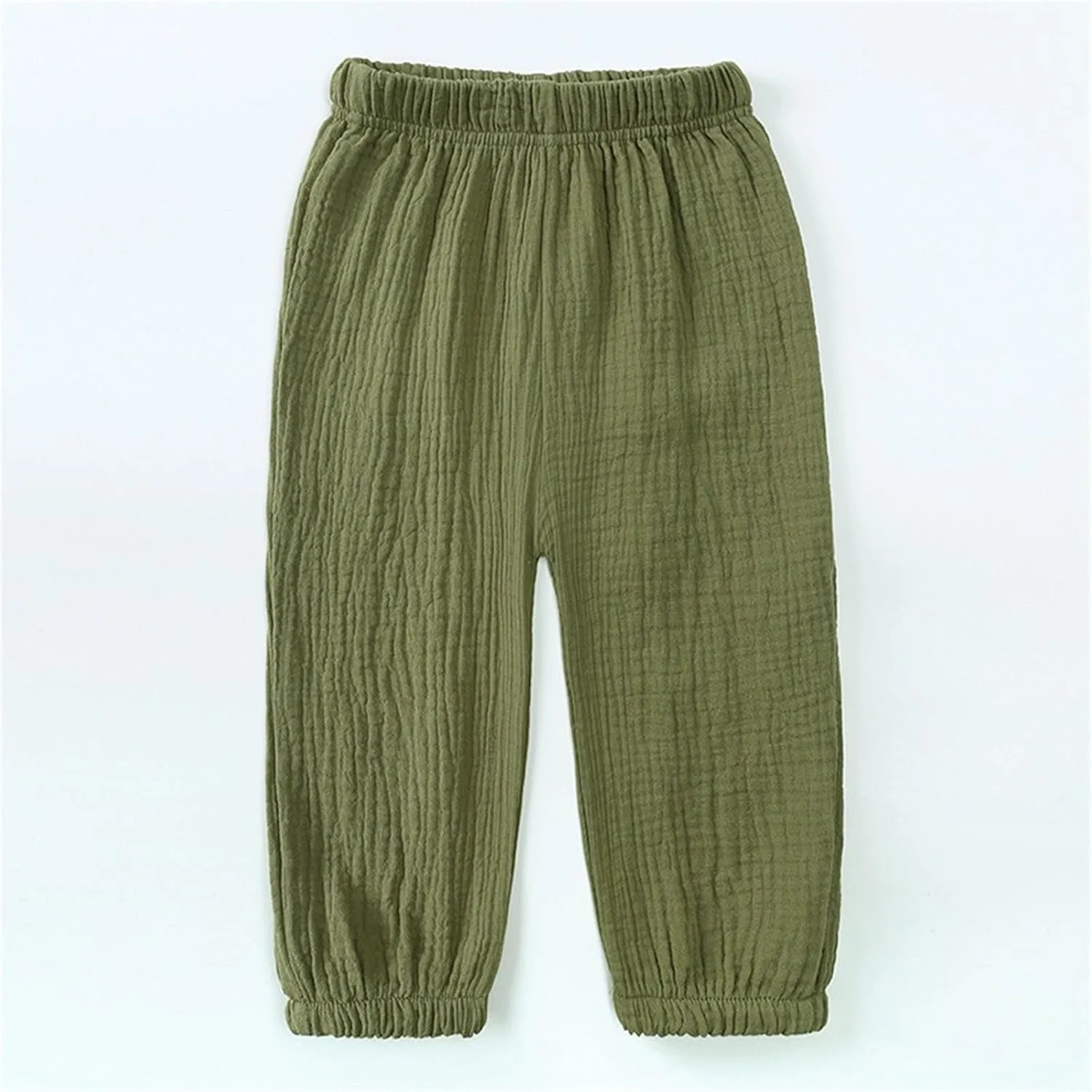 Toddler Girls Pull On Pants Casual Solid Color Cotton Linen Beach Pants Summer Outdoor Casual Trousers