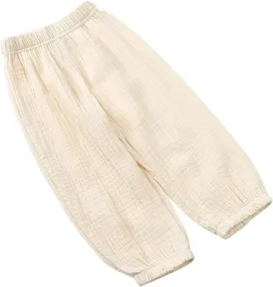 Toddler Girls Pull On Pants Casual Solid Color Cotton Linen Beach Pants Summer Outdoor Casual Trousers