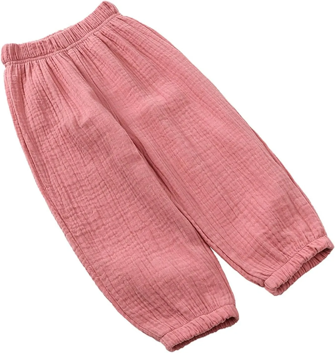 Toddler Girls Pull On Pants Casual Solid Color Cotton Linen Beach Pants Summer Outdoor Casual Trousers