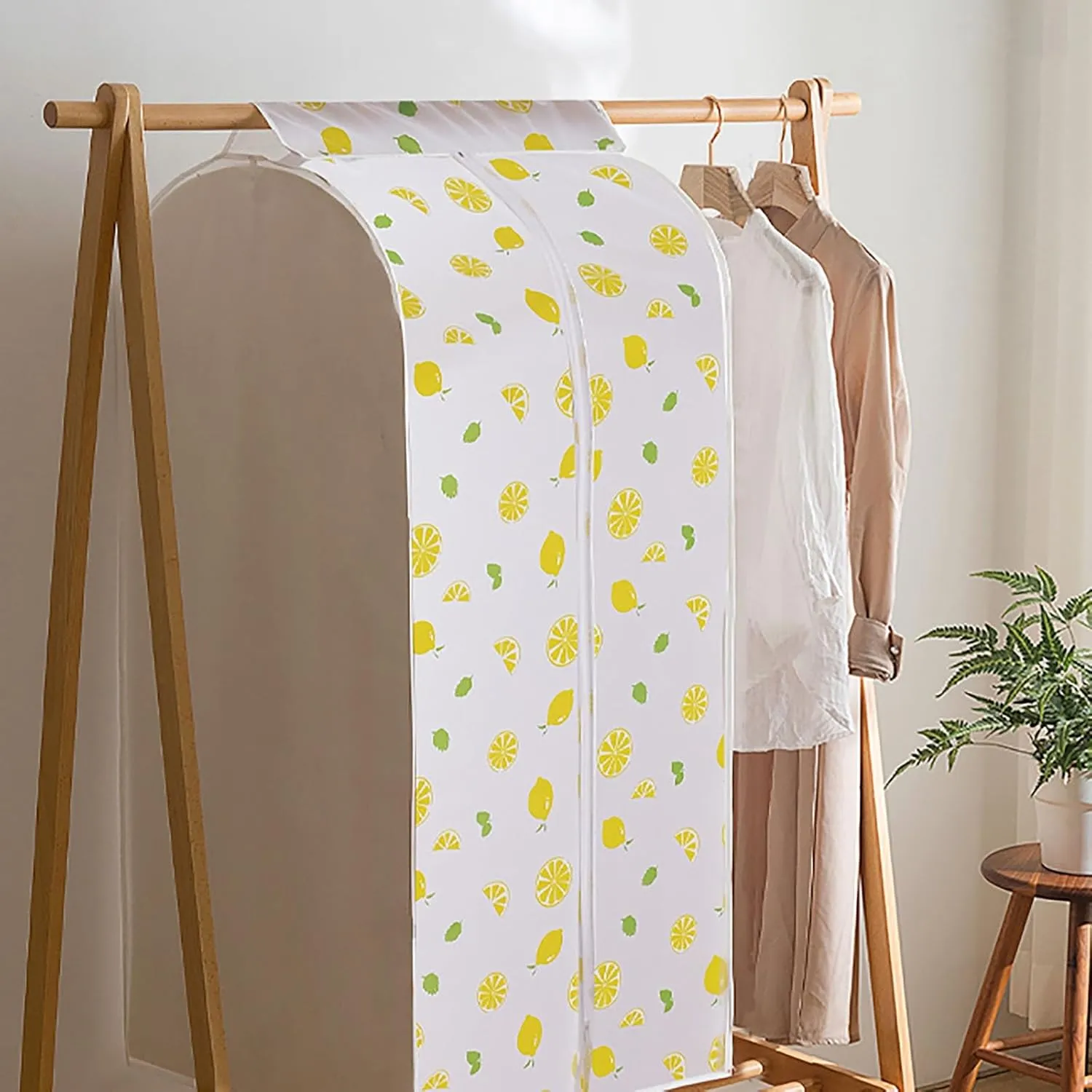 Translucent Printed Garment Rack Cover, PEVA Plastic Garment Cover Garment Bags for Hanging Clothes for Coat, Jacket, Sweater, Shirts(30x55x110cm/12x22x43in)
