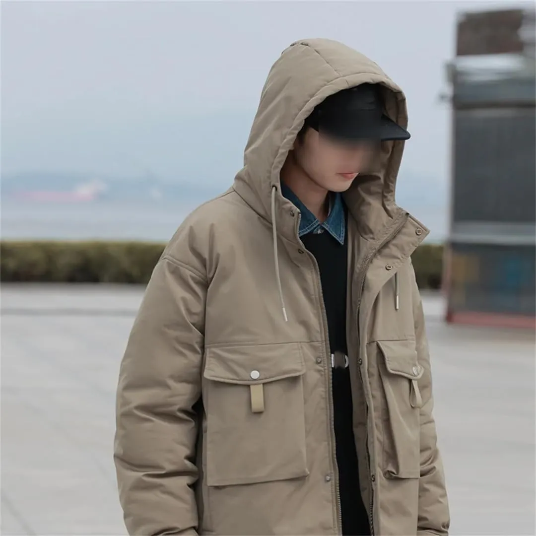 Vintage Padded Cotton Jacket Coat Outdoor Travel Multi-Pocket Warm Puffer Winter Jacket