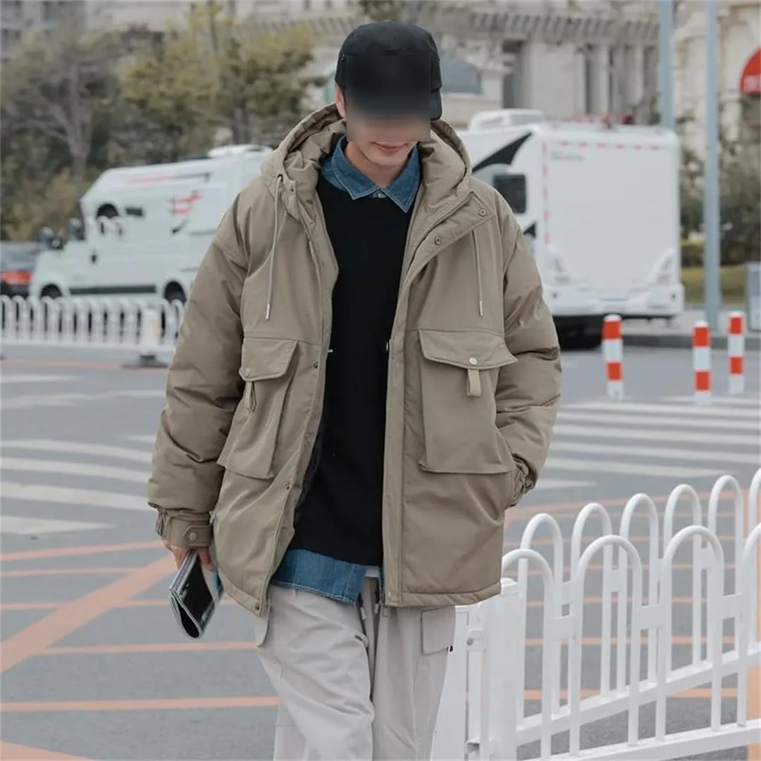 Vintage Padded Cotton Jacket Coat Outdoor Travel Multi-Pocket Warm Puffer Winter Jacket