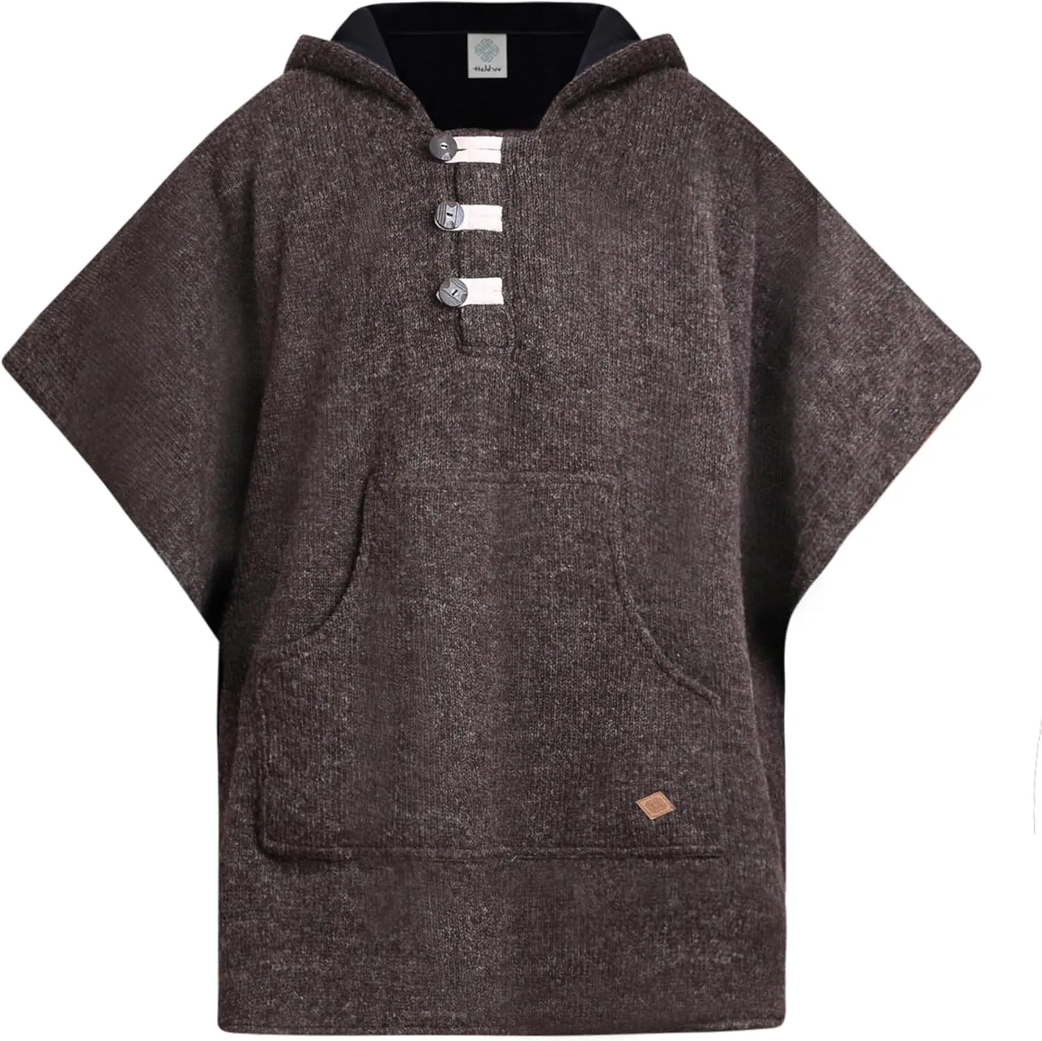 virblatt Wool Poncho Men | Wool & Fleece | Hooded Winter Warm Mens Poncho Blanket