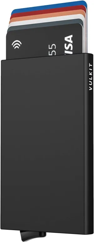 VULKIT Pop Up Wallet, Slim Minimalist Credit Card Holder For Men and Women RFID Blocking Mini Metal Case