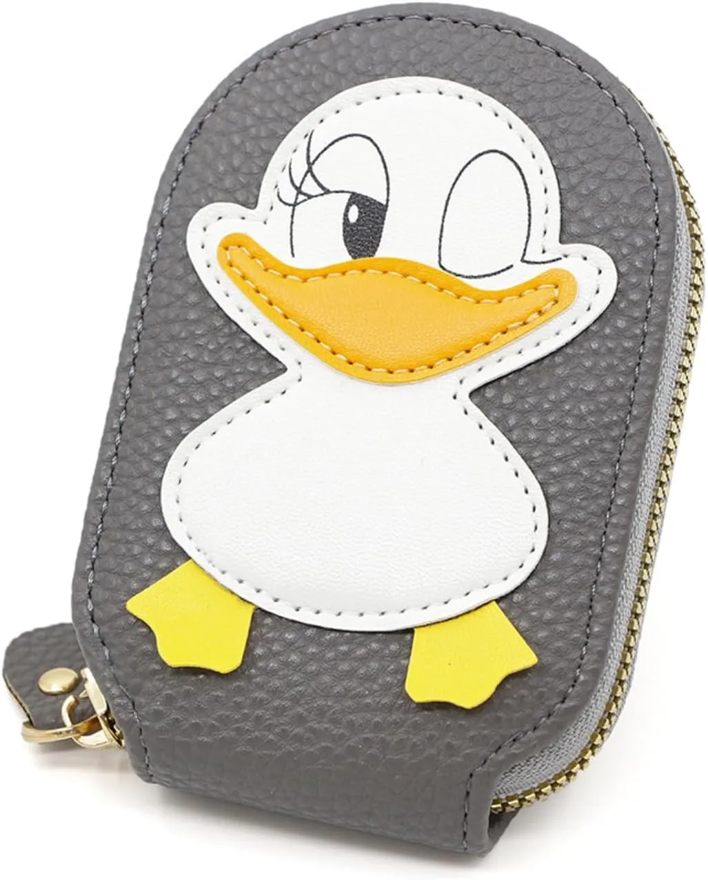Wallet Card Holder, RFID Blocking Purse,Cute Duck Small Minimalist Leather Credit for Women, Girls, Ladies (Grey)