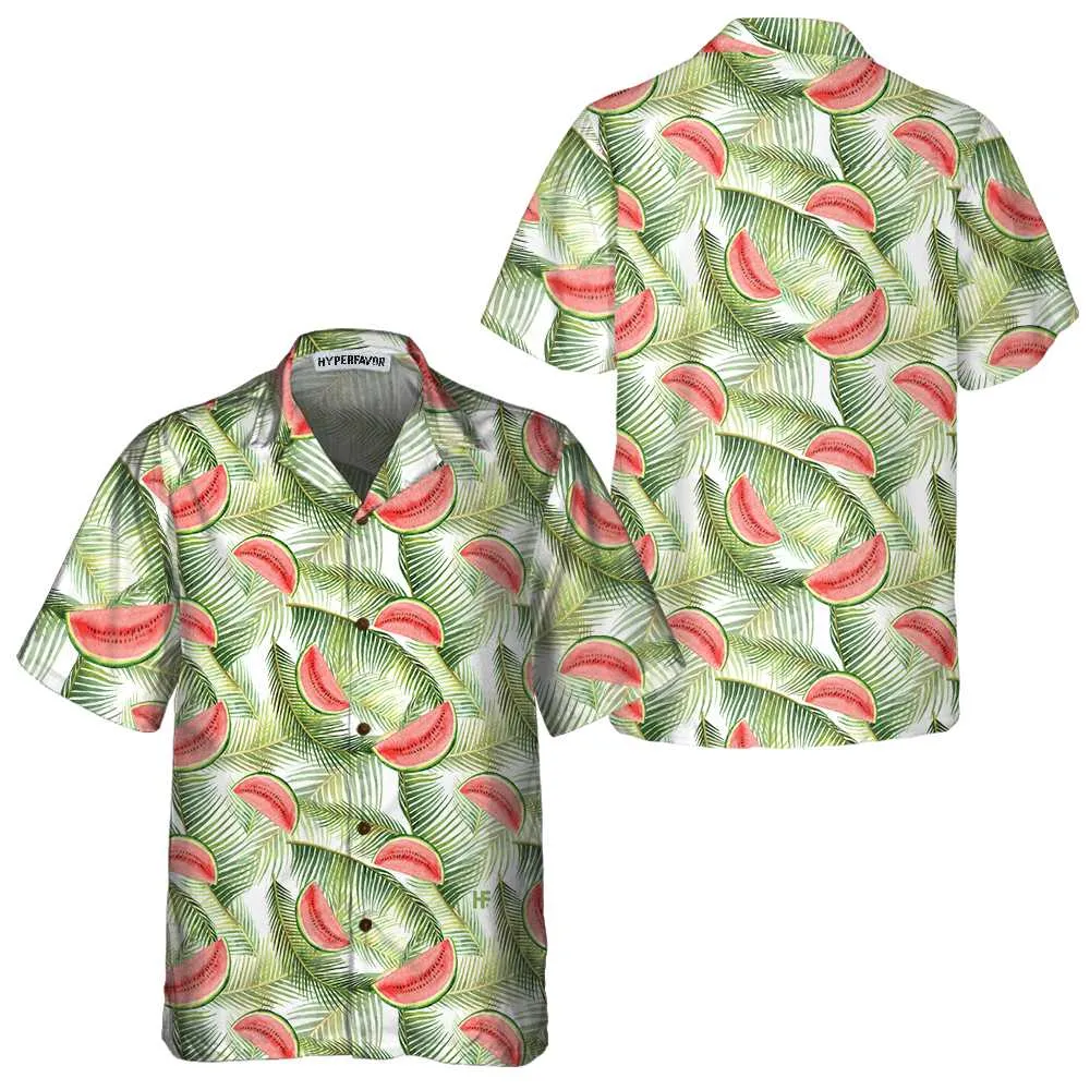 Watercolor Watermelon Tropical Hawaiian Shirt, Watermelon Hawaiian Shirt, Cool Watermelon Shirt For Men & Women