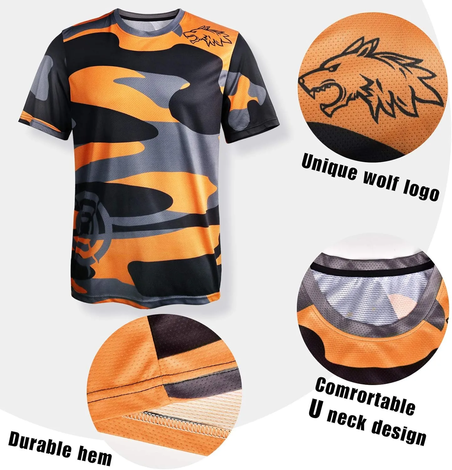 Wisdom Leaves Mens Mountain Bike Jersey Short Sleeve MTB Shirts Moisture-Wicking and Quick-Dry