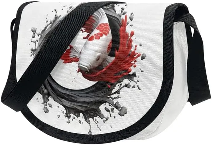 Women Aztec Boho Small Crossbody Bag Watercolor Galaxy Wolf Satchel Pack Minimalist Modern Semi Circle Messenger Bag