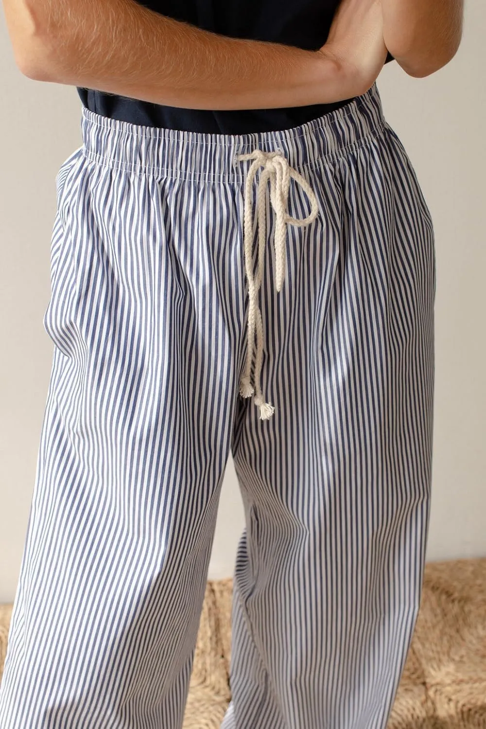 Women Drawstring Striped Pants High Waist Wide Leg Lounge Pants Casual Relaxed Fit Pajama Bottoms Y2k Streetwear