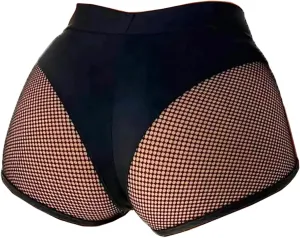 Women Retro Solid Silk High Waisted Scrunch Butt Lifting Booty Shorts Hot Pants